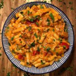 Fajita au poulet, macaroni au fromage