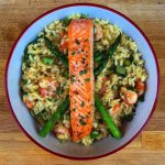 Risotto aux crevettes et au saumon