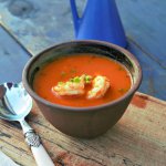 Bisque de crevettes et fenouil