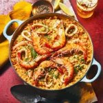 Arroz con gambas et calamar