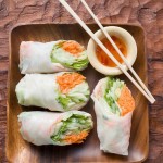 Wraps de nouilles au saumon