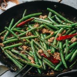 Haricots longs chinois sautés à la façon du Sichuan