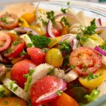 Salade simple cœur de palmier et tomates